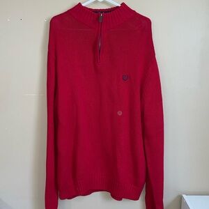 Chaps (by Ralph Lauren) NWT men’s red 1/4 zip sweater size XL